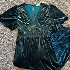 Green Velvet Dress